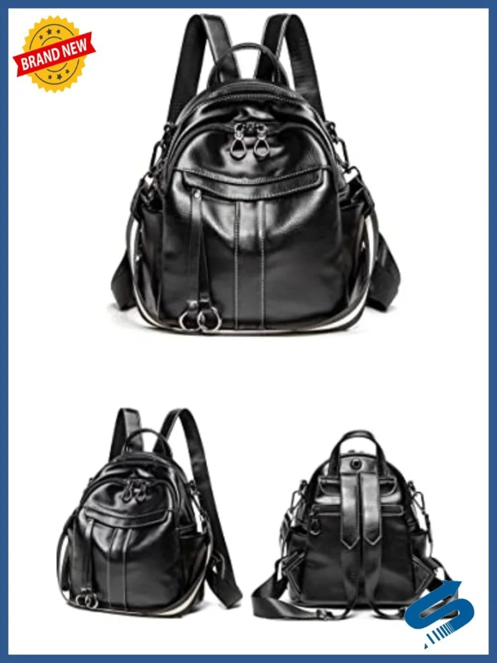 Medium Leather Backpack Purse Women Fashion Rucksack PU Leather Shoulder Bag